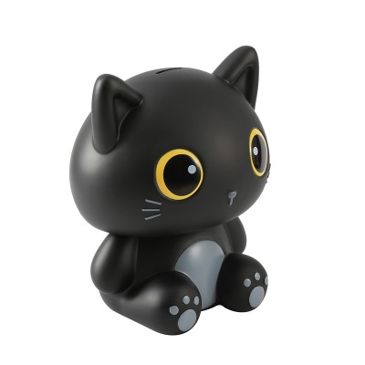 I-Total Παιδικός Κουμπαράς Πλαστικός Μαύρος ''Cat'' 27cm XL2497Q
