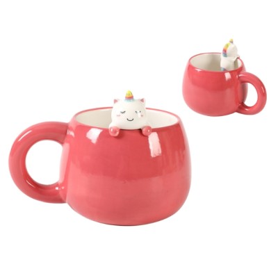 I-Total Κούπα Κεραμική Ροζ ''Unicorn'' 470ml XL2565