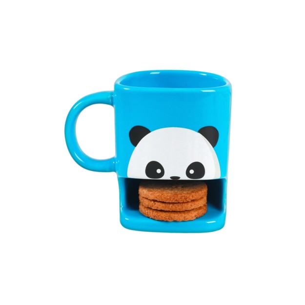 I-Total Κούπα Cookie Pocket Κεραμική Γαλάζια ''Panda'' 250ml XL1902
