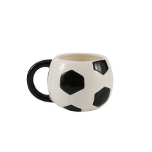 I-Total Chunky Κούπα Κεραμική Μαύρο/Λευκό ''Football'' 410ml XL2568K