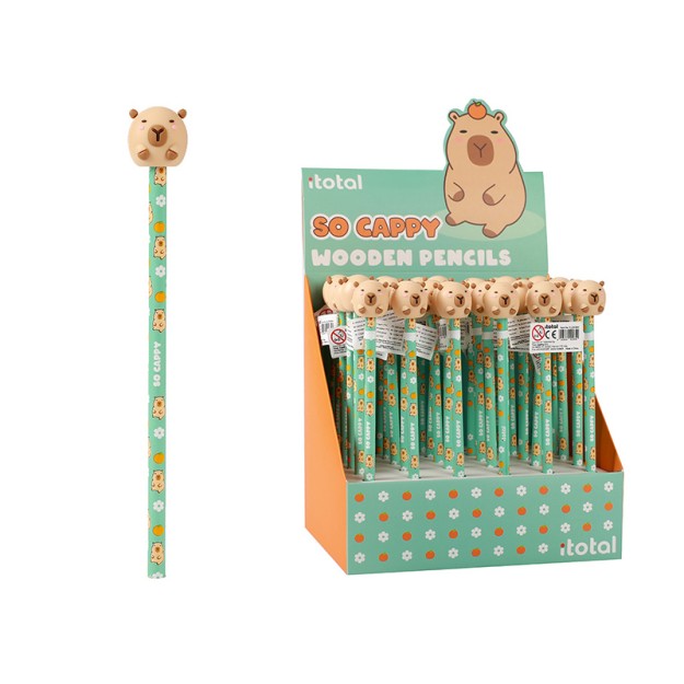 I-Total Capybara Ξύλινο Μολύβι με PVC Φιγούρα Capybara XL2308M