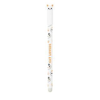 I-Total Erasable Pen Cat Lovers ''White Cat'' Μπλε μελάνι XL1873I