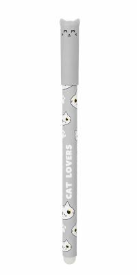 I-Total Erasable Pen Cat Lovers ''Grey Cat'' Μπλε μελάνι XL1873J