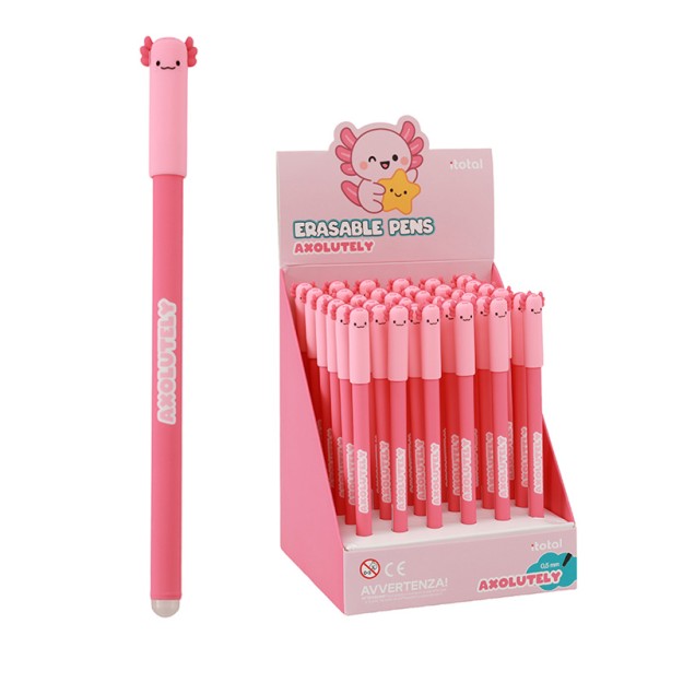 I-Total Erasable Pen Ροζ ''Axolutely'' με Μπλε μελάνι XL1873O