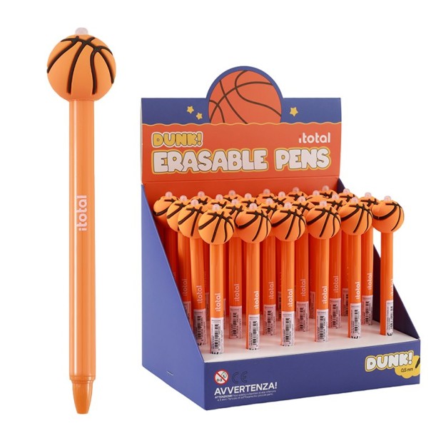 I-Total Erasable Pen Πορτοκαλί ''Basket'' με Μπλε μελάνι XL1839Y