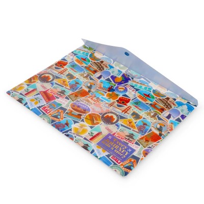 Legami Milano Document Folder A4 Fold&Order ''Travel Stickers'' Μπλε PFB0003