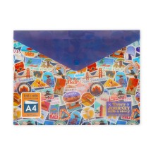 Legami Milano Document Folder A4 Fold&Order ''Travel Stickers'' Μπλε PFB0003