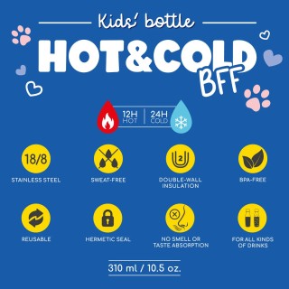 Legami Milano Isothermal Bottle for Kids Hot&Cold BFF ''Kitty'' Γκρι KSSB0003
