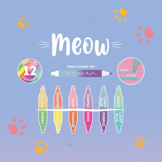 Legami Milano Set of 6 Kitty Dual Tip Highlighters ''Meow'' MHL0002