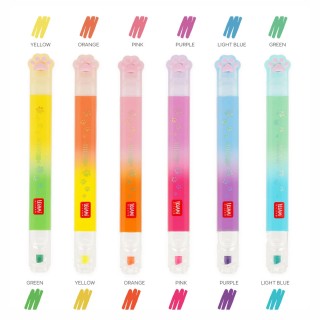 Legami Milano Set of 6 Kitty Dual Tip Highlighters ''Meow'' MHL0002