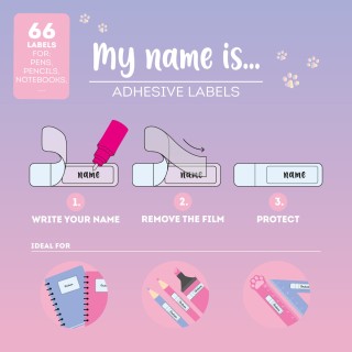 Legami Milano Adhesive Labels with Protective Film My Name Is... ''Kitty'' STK0001