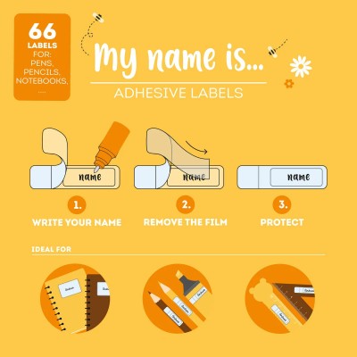 Legami Milano Adhesive Labels with Protective Film My Name Is... ''Teddy Bear'' STK0002