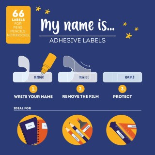 Legami Milano Adhesive Labels with Protective Film My Name Is... ''Space'' STK0003