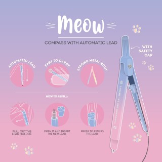Legami Milano Compass with Automatic Lead ''Meow'' COM0001