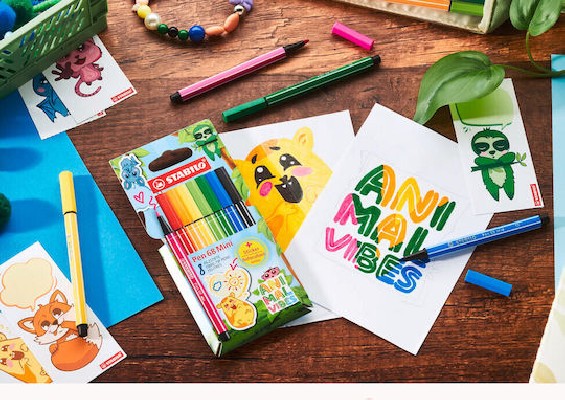 Stabilo Μαρκαδόροι Pen 68 Mini Σετ 8 Χρώματα ''Animal Vibes'' 668/8-07
