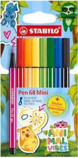 Stabilo Μαρκαδόροι Pen 68 Mini Σετ 8 Χρώματα ''Animal Vibes'' 668/8-07