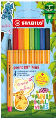 Stabilo Point 88 Mini Μαρκαδόροι Σχεδίου Σετ 8 Χρώματα ''Animal Vibes'' 688/8-07