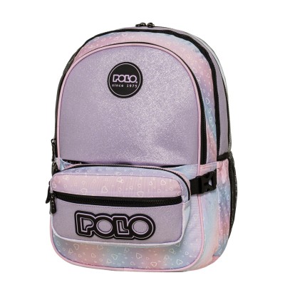 Polo Zippy Σχολική Τσάντα Πλάτης Δημοτικού Λιλά 9-01-080-8447