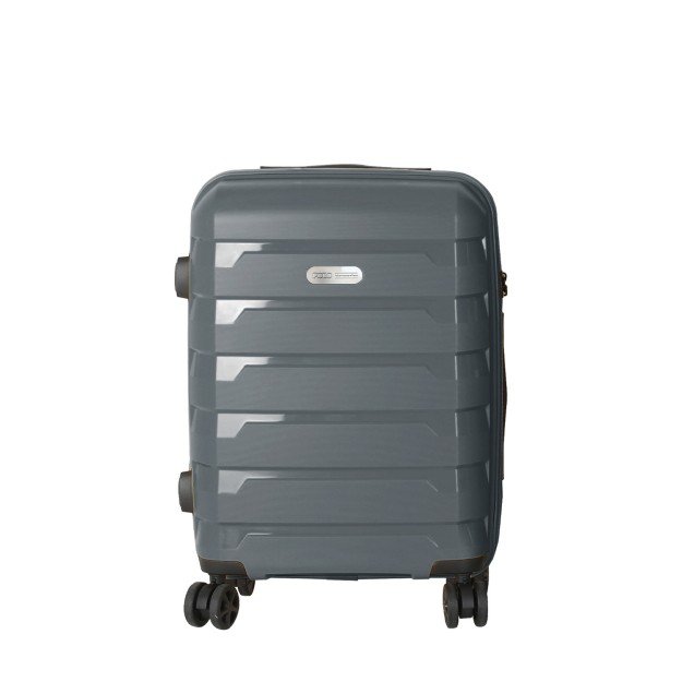 Polo Tokyo PP Trolley Μικρή Βαλίτσα Ταξιδίου Καμπίνας Σκληρή Γκρι 32Lt Υ.55cm Μ.36cm Π.23cm 9-65-002-2100