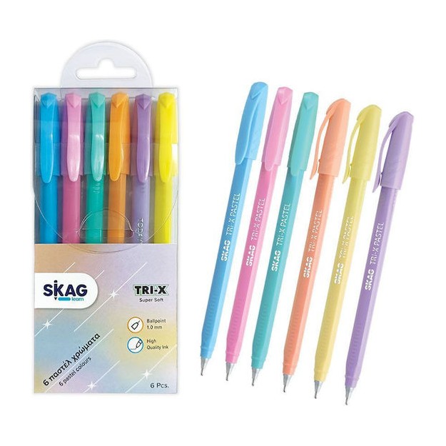 Skag TRI-X Super Soft Στυλό Σετ 6 Χρώματα Pastel