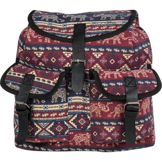 Polo Queen Backpack Γυναικεία Τσάντα Πλάτης Υφασμάτινη Μπορντώ 9-07-126-30