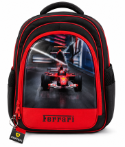 Paxos Σχολική Τσάντα Πλάτης Νηπιαγωγείου Μαύρο/Κόκκινο ''Ferrari''