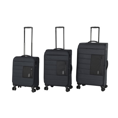 Polo Athens Fabric Trolley Luggage Σετ 3 Βαλίτσες Υφασμάτινες Ανθρακί (38Lt,65Lt,93Lt) Υ.80cm Μ.45cm Π.27cm 9-65-009-2100
