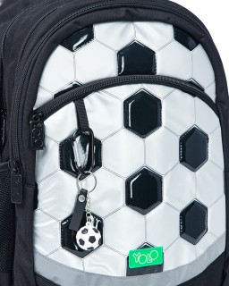Yolo Σχολική Τσάντα Δημοτικού 2 σε 1 - ''Football'' Μαύρη 11163