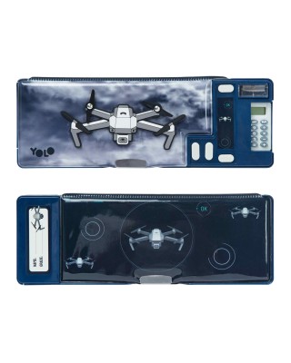 Yolo Σχολική Κασετίνα Retro Plus - Drone Μπλε  10151