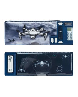 Yolo Σχολική Κασετίνα Retro Plus - Drone Μπλε  10151