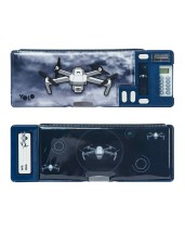 Yolo Σχολική Κασετίνα Retro Plus - Drone Μπλε  10151