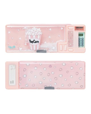 Yolo Σχολική Κασετίνα Retro Plus - Pink Pop Corn Ροζ 10152