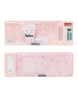 Yolo Σχολική Κασετίνα Retro Plus - Pink Pop Corn Ροζ 10152