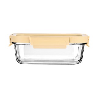 ESTIA ΦΑΓΗΤΟΔΟΧΕΙΟ CLICK&SEAL ΓΥΑΛΙΝΟ 1050ml 21.6x16.5x7.4cm ΜΕ ΚΑΠΑΚΙ ΠΛΑΣΤΙΚΟ IVORY