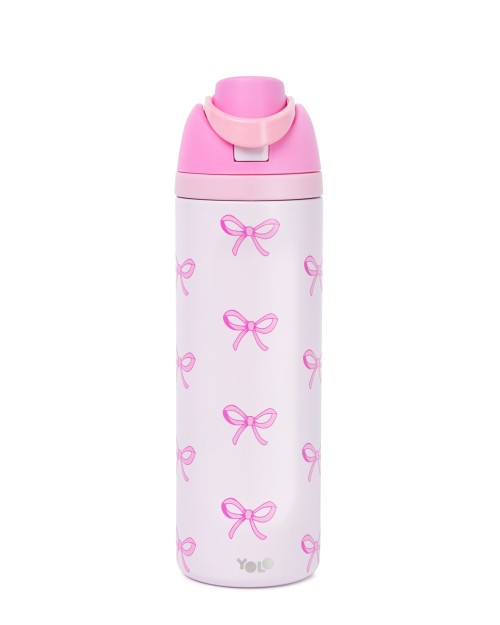 Yolo Μεταλλικό Θερμός 2 σε 1 (700ML) – Pink Bow Ροζ 90592