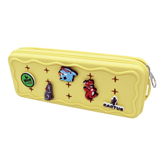 Cactus CROQZIP Κασετίνα με Διακοσμητικά Pins 22.5x8x4.8cm Κίτρινη CT9464