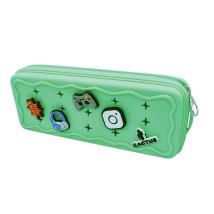 Cactus CROQZIP Κασετίνα με Διακοσμητικά Pins 22.5x8x4.8cm Μέντα CT9464