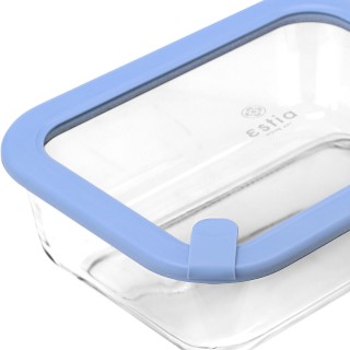 ESTIA ΦΑΓΗΤΟΔΟΧΕΙΟ COLORSEAL ΓΥΑΛΙΝΟ 1520ml 23.5x17.8x7.6cm ΜΕ ΚΑΠΑΚΙ ΣΙΛΙΚΟΝΗΣ ΜΠΛΕ