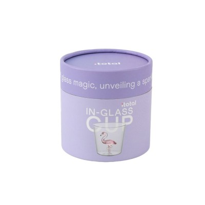 I-Total Ποτήρι In-Glass Cup Γυάλινο Ποτήρι με Σχέδιο ''Flamingo'' XL3298