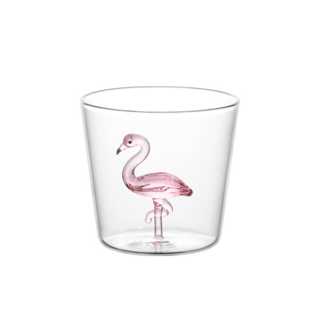 I-Total Ποτήρι In-Glass Cup Γυάλινο Ποτήρι με Σχέδιο ''Flamingo'' XL3298