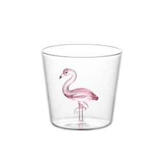 I-Total Ποτήρι In-Glass Cup Γυάλινο Ποτήρι με Σχέδιο ''Flamingo'' XL3298