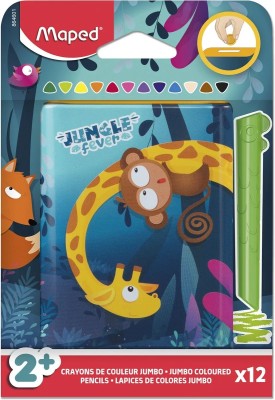 Maped Jungle Fever Κουμπαράς με Ξυλομπογιές 12 Χρώματα 864601