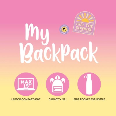 Legami Milano My Backpack - Sunrise Lover Σακίδιο Πλάτης Sunrise Lover Ροζ/Πορτοκαλί BPK0023