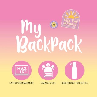 Legami Milano My Backpack - Sunrise Lover Σακίδιο Πλάτης Sunrise Lover Ροζ/Πορτοκαλί BPK0023
