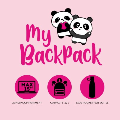Legami Milano My Backpack - Panda Σακίδιο Πλάτης Panda Άσπρο/Μαύρο BPK0025