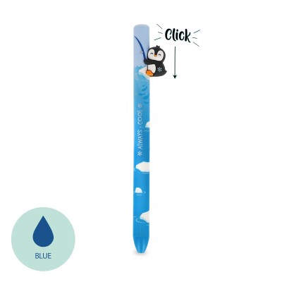 Legami Milano Retractable Ballpoint Penguin "Always Cool"- Free Hugs Γαλάζιο HUG0005