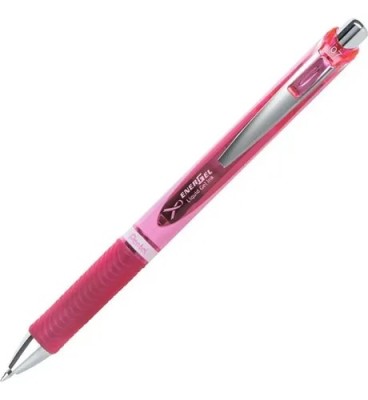 Pentel Στυλό Energel Με Κουμπί 0.7mm Ροζ ''Breast Cancer'' με Μαύρο Μελάνι BL77P-A