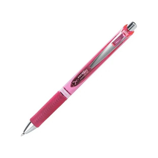 Pentel Στυλό Energel Με Κουμπί 0.7mm Ροζ ''Breast Cancer'' με Μαύρο Μελάνι BL77P-A