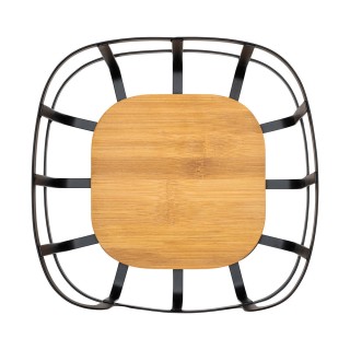 ESTIA ΦΡΟΥΤΙΕΡΑ BAMBOO ESSENTIALS ΜΕΤΑΛΛΙΚΗ 24x24x12.7cm ΜΑΥΡΗ