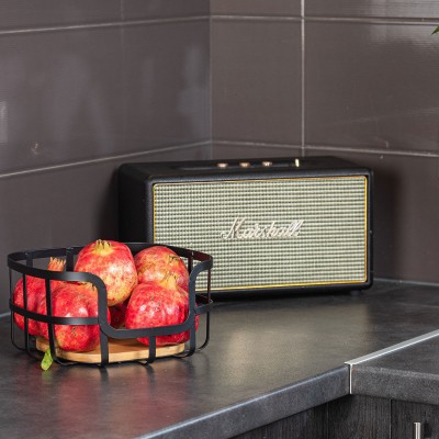 ESTIA ΦΡΟΥΤΙΕΡΑ BAMBOO ESSENTIALS ΜΕΤΑΛΛΙΚΗ 24x24x12.7cm ΜΑΥΡΗ